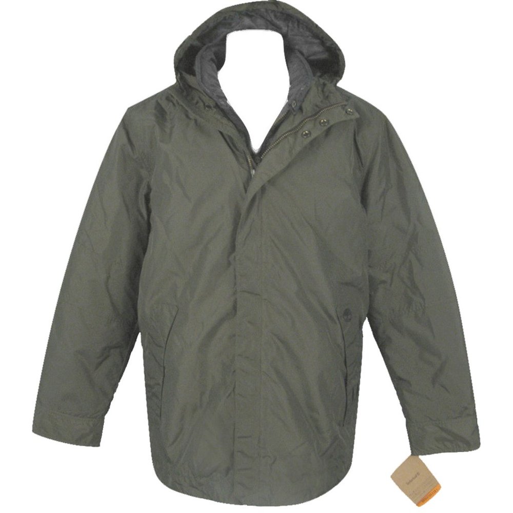 NEW $248 Timberland Bridgeton 3 in 1 Jacket Parka! Green  Shell & Separate Liner